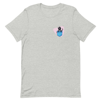 Hanging Cat in a Pocket Unisex T-shirt - Nina Goes Store